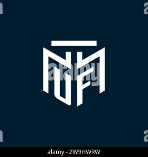 UF monogram initial logo with abstract geometric style design inspiration Stock Vector