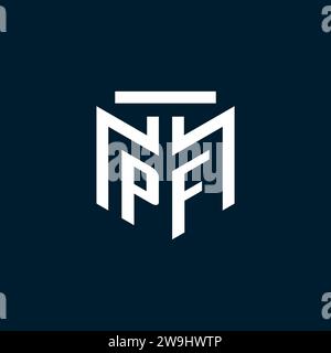 PF monogram initial logo with abstract geometric style design inspiration Stock Vector