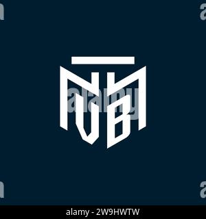 VB monogram initial logo with abstract geometric style design inspiration Stock Vector