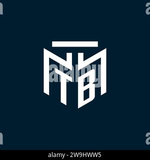 TB monogram initial logo with abstract geometric style design inspiration Stock Vector