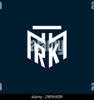 RK monogram initial logo with abstract geometric style design inspiration Stock Vector