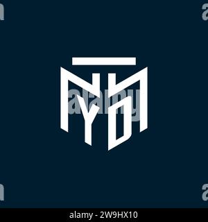 YD monogram initial logo with abstract geometric style design inspiration Stock Vector