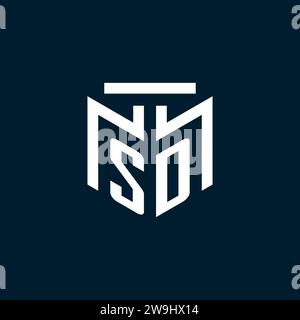 SD monogram initial logo with abstract geometric style design inspiration Stock Vector