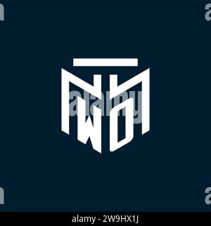 WO monogram initial logo with abstract geometric style design inspiration Stock Vector