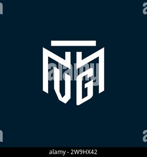 VG monogram initial logo with abstract geometric style design inspiration Stock Vector