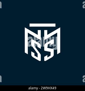 SS monogram initial logo with abstract geometric style design inspiration Stock Vector