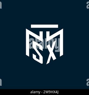 SX monogram initial logo with abstract geometric style design inspiration Stock Vector