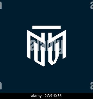 UV monogram initial logo with abstract geometric style design inspiration Stock Vector