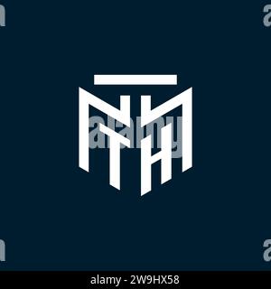 TH monogram initial logo with abstract geometric style design inspiration Stock Vector