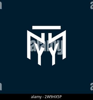 YY monogram initial logo with abstract geometric style design inspiration Stock Vector