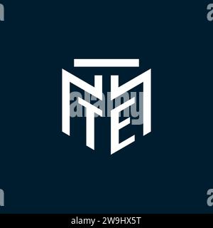 TE monogram initial logo with abstract geometric style design inspiration Stock Vector