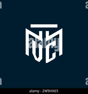 VC monogram initial logo with abstract geometric style design inspiration Stock Vector