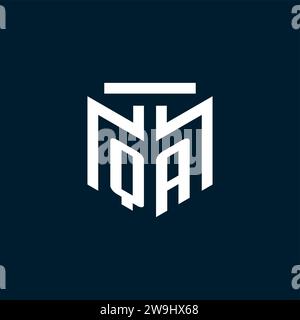 QA monogram initial logo with abstract geometric style design inspiration Stock Vector