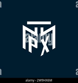 PX monogram initial logo with abstract geometric style design inspiration Stock Vector