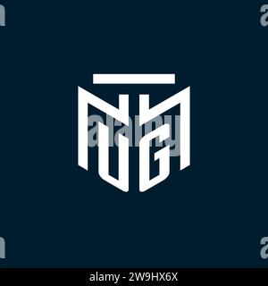 UG monogram initial logo with abstract geometric style design inspiration Stock Vector