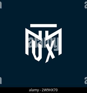 VX monogram initial logo with abstract geometric style design inspiration Stock Vector