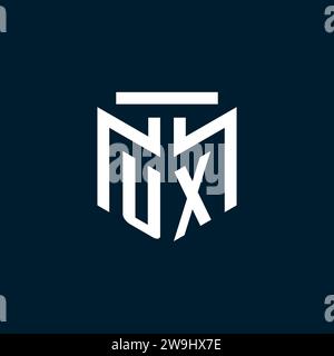 UX monogram initial logo with abstract geometric style design inspiration Stock Vector