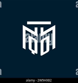 QO monogram initial logo with abstract geometric style design inspiration Stock Vector