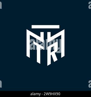 TR monogram initial logo with abstract geometric style design inspiration Stock Vector