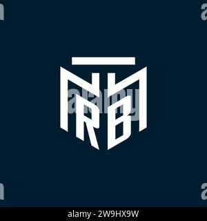 RB monogram initial logo with abstract geometric style design inspiration Stock Vector