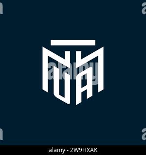 UA monogram initial logo with abstract geometric style design inspiration Stock Vector