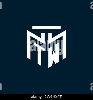 TW monogram initial logo with abstract geometric style design inspiration Stock Vector
