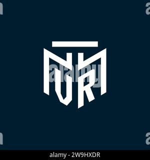 VR monogram initial logo with abstract geometric style design inspiration Stock Vector