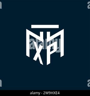 XP monogram initial logo with abstract geometric style design inspiration Stock Vector