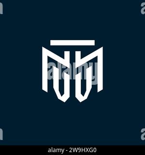 VV monogram initial logo with abstract geometric style design inspiration Stock Vector