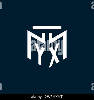 YX monogram initial logo with abstract geometric style design inspiration Stock Vector