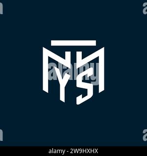 YS monogram initial logo with abstract geometric style design inspiration Stock Vector