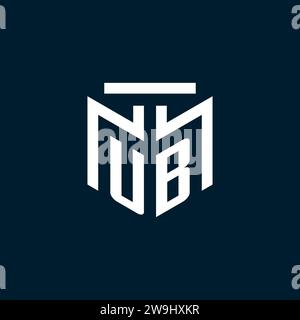 UB monogram initial logo with abstract geometric style design inspiration Stock Vector