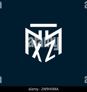 XZ monogram initial logo with abstract geometric style design inspiration Stock Vector