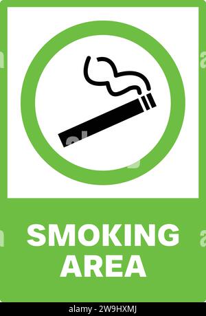 Smoking Area Sign vector| Cigarette icon | Smoking zone Stock Vector