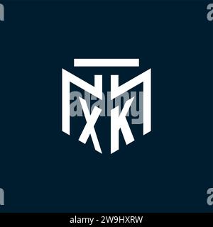 XK monogram initial logo with abstract geometric style design inspiration Stock Vector