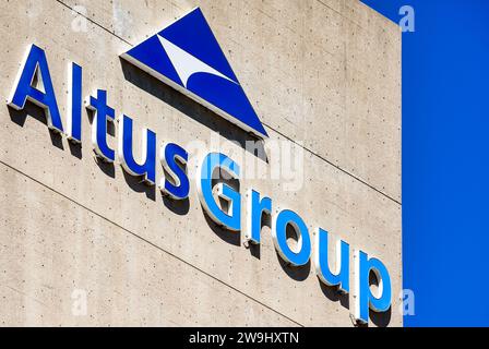 Toronto, Ontario, Canada-September 6, 2019: Signage and logo of AltusGroup on a building. Stock Photo