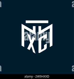 XC monogram initial logo with abstract geometric style design inspiration Stock Vector