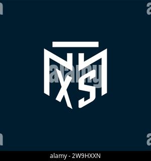 XS monogram initial logo with abstract geometric style design inspiration Stock Vector