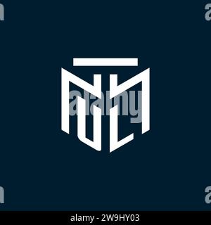 UL monogram initial logo with abstract geometric style design inspiration Stock Vector