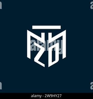 ZD monogram initial logo with abstract geometric style design inspiration Stock Vector