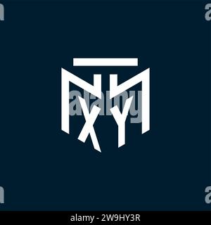 XY monogram initial logo with abstract geometric style design inspiration Stock Vector