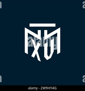 XV monogram initial logo with abstract geometric style design inspiration Stock Vector
