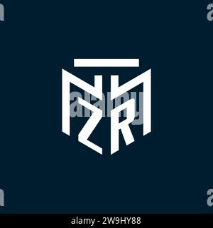 ZR monogram initial logo with abstract geometric style design inspiration Stock Vector