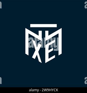 XE monogram initial logo with abstract geometric style design inspiration Stock Vector