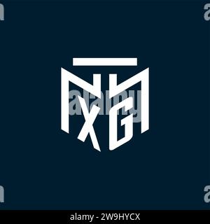 XG monogram initial logo with abstract geometric style design inspiration Stock Vector