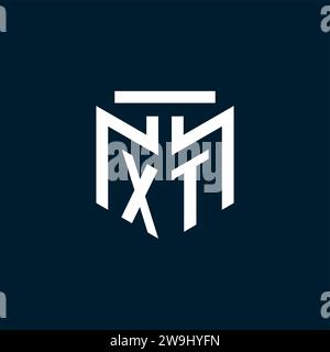 XT monogram initial logo with abstract geometric style design inspiration Stock Vector