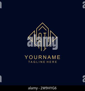 AI initial logo with square rectangular shape style design ideas Stock ...