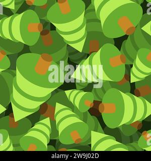 Christmas tree isometric pattern seamless. Spruce 3D background Stock Vector