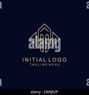 initial Letter name of BS Square frame Logo Design Vector with Black ...