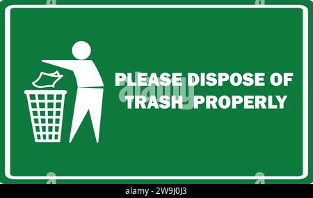 Dispose Trash in bin | Recycle Bin Sign | Recycling Symbol do not litter icon Stock Vector